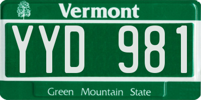 VT license plate YYD981