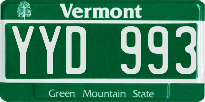 VT license plate YYD993