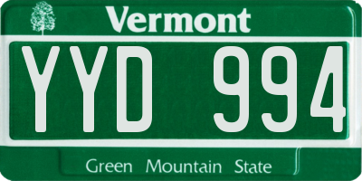 VT license plate YYD994