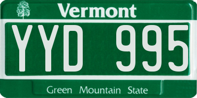 VT license plate YYD995