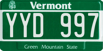 VT license plate YYD997
