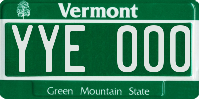VT license plate YYE000