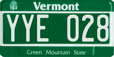 VT license plate YYE028