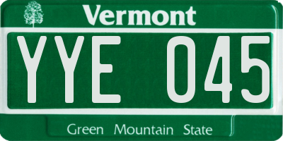 VT license plate YYE045
