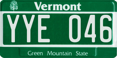 VT license plate YYE046