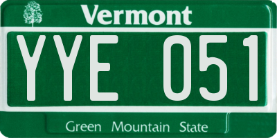 VT license plate YYE051