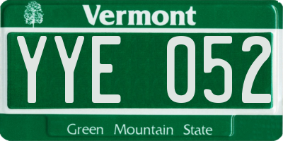 VT license plate YYE052
