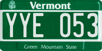 VT license plate YYE053