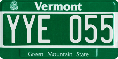 VT license plate YYE055