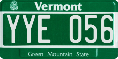 VT license plate YYE056