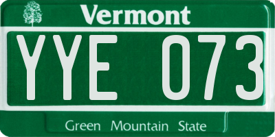 VT license plate YYE073