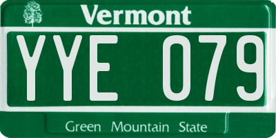 VT license plate YYE079