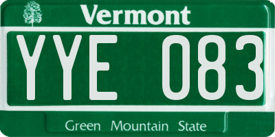 VT license plate YYE083