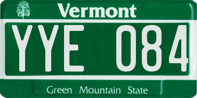VT license plate YYE084