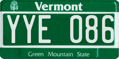 VT license plate YYE086