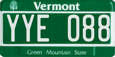 VT license plate YYE088