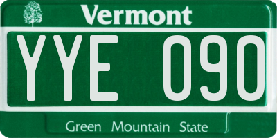 VT license plate YYE090