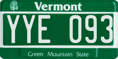 VT license plate YYE093