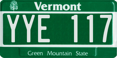 VT license plate YYE117