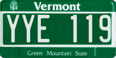 VT license plate YYE119