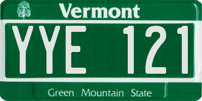 VT license plate YYE121