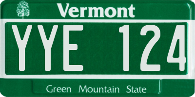 VT license plate YYE124