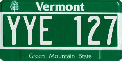 VT license plate YYE127