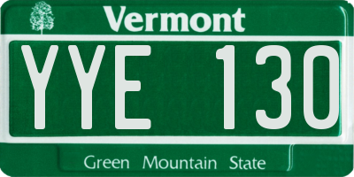 VT license plate YYE130