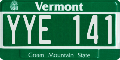 VT license plate YYE141