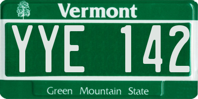 VT license plate YYE142