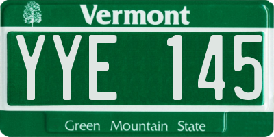 VT license plate YYE145