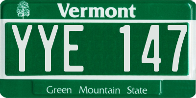 VT license plate YYE147