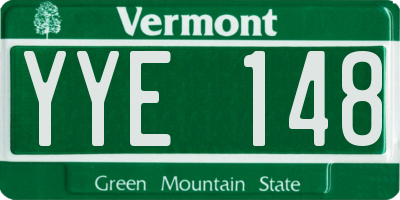 VT license plate YYE148