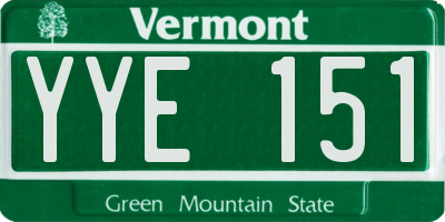 VT license plate YYE151