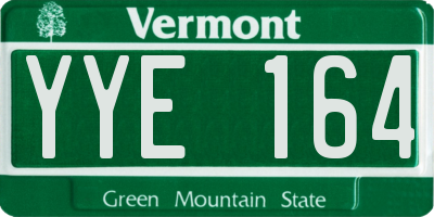 VT license plate YYE164