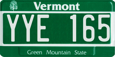 VT license plate YYE165