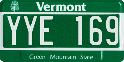 VT license plate YYE169