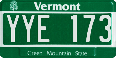VT license plate YYE173