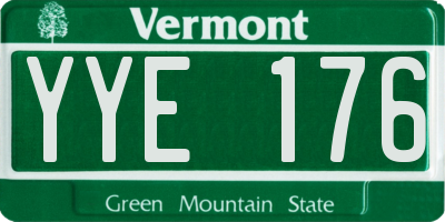 VT license plate YYE176