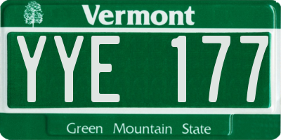 VT license plate YYE177