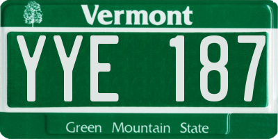 VT license plate YYE187