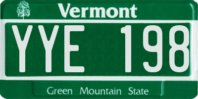 VT license plate YYE198