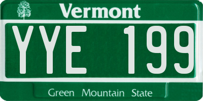 VT license plate YYE199