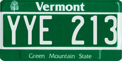 VT license plate YYE213