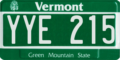 VT license plate YYE215