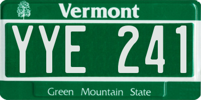 VT license plate YYE241