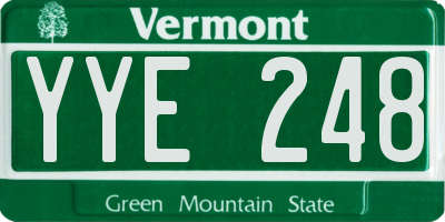 VT license plate YYE248