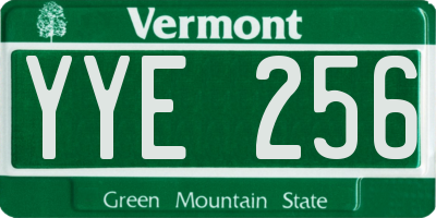 VT license plate YYE256