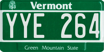 VT license plate YYE264