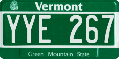 VT license plate YYE267